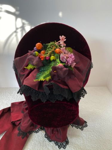 1860s-cloth-covered-bonnet-wine-with-black lace6